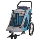 PawHut 2 IN 1 Dog Bicycle Trailer Blue