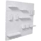 Living and Home White Square Pegboard Wall Storage Rack