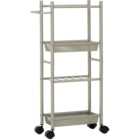 Dara 4-Tier Nickel Trolley with Two Baskets