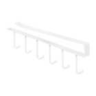 Living And Home WH0859 White Metal 6 Hooks Under Cabinet Hook Rack