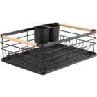 Living And Home Kitchen Metal Dish Rack Drainer with Removable Drainboard