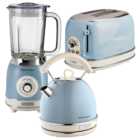Ariete ARPK27 Blue Dome Kettle 2 Slice Toaster and Glass Blender Set