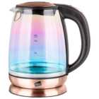 Neo 1.7L Colour-Changing Rainbow-Effect Glass Copper Effect Kettle