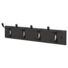 House of Home Black 4 Double Hook Mounted Board