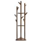 Living and Home 3 Tier Brown Coat Rack Stand with Shelves