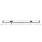 Living And Home WH0715 Silver Tempered Glass & Aluminium Wall Mounted Bathroom Shelf 60cm