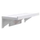 Living And Home WH0899 White ABS Wood Self-Adhesive Bathroom Floating Shelf