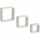 Wilko Set 3 MDF Cube Shelves White