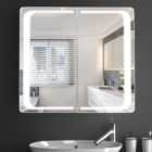 Living and Home Black 2 Door Curved Corner LED Mirror Bathroom Cabinet