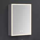 Living and Home White Mirror Bathroom Cabinet with 4 LED Side Bars