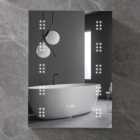 Living and Home White LED Mirror Bathroom Cabinet with Sensor Switch