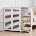 Living and Home White Modern Shoe Cabinet