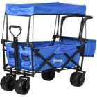 Outsunny Blue Folding Trolley Cart