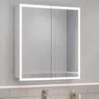 Living and Home 2 Door 4 LED Side Bar Mirror Bathroom Cabinet