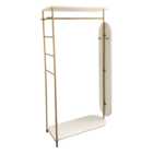 Living and Home Modern Metal Clothes Rail with Mirror