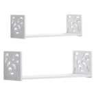 Living and Home 2 Pack White U Shaped Wall Hanging Shelves