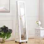 Living and Home Mirrored Jewellery Organiser Floor Cabinet with Wheels