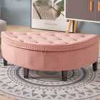 Living and Home Pink Semi Circle Storage Ottoman