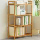 Living and Home 4 Shelf Natural Large Bookshelf