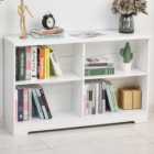 HOMCOM 4 Shelf White Low Bookcase