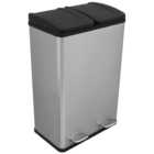 Dual Bin 60L - Brushed Stainless Steel