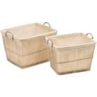 Premier Housewares Rustic White Storage Baskets Set of 2