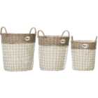 Premier Housewares Lida Round Laundry Baskets Set of 3