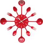 Premier Housewares Red Cutlery Metal Wall Clock