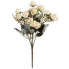 Living and Home Rose 5 Branch 15 Heads Artificial Flower 29cm