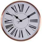 Premier Housewares Baillie White and Rose Gold Wall Clock