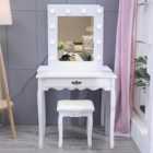 Living and Home White Vanity Dressing Table With Led Mirror