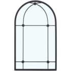 Living and Home Arched Metal Window Mirror 60 x 100cm