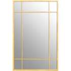 Premier Housewares Charlene Brushed Gold Finish Rectangular Wall Mirror