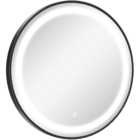 Kleankin Black Round LED Bathroom Mirror