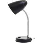Premier Housewares Flexi Matte Black Desk Lamp
