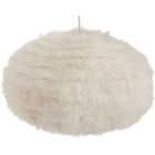 Wilko White Faux Feather Effect Large Pendant Shade