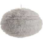 Wilko Grey Faux Feather Large Pendant Shade