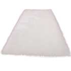 Living and Home White Rectangle Soft Shaggy Rug 60 x 120cm