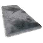 Living and Home Grey Rectangle Soft Shaggy Rug 100 x 180cm