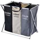 Living And Home WH0679 Multi Cotton Fabric Aluminium Frame Laundry Basket