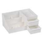 Living and Home XL White Makeup Organiser with 2 Drawers