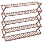 Living and Home Brown 5 Tier Bamboo Planter Stand 78cm