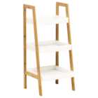Living and Home Multi Tiered White Ladder Shelf