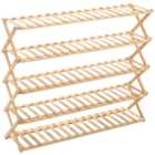 Living And Home 5-Tier Bamboo Flower Stand Rack Holder Multifunctional Storage