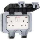 ENER-J 2 Gang 13A Twin BS Sockets with Switch