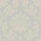Grandeco Louisa Damask Metallic and Glitter Grey and Silver Textured Wallpaper
