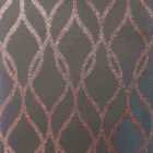 Arthouse Sequin Trellis Charcoal and Rose Gold Wallpaper