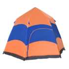 Outsunny 6 Person Hexagonal Pop Up Tent Blue/ Orange