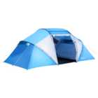 Outsunny 4-6 Person Dome Tent Blue and White