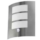 EGLO City Silver Exterior Sensor Wall Light